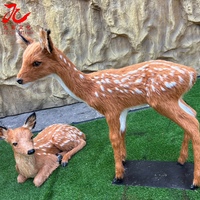 Modèle d'animal artificiel fait main en forme de cerf avec son et mouvements pour exposition commerciale en centres commerciaux et décoration de musées