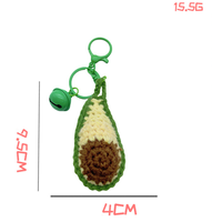 Porte-clés en peluche crocheté à la main, fruits et légumes, breloque créative pour sac, petit cadeau, pendentif