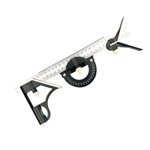 Regla de ángulo de acero inoxidable de 300 mm con transportador de ángulos y nivel para medición en carpintería - Product Image 1