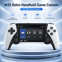 Konsol Game Genggam Retro M25 4.3 Inci Sistem Linux Pemutar Video Game Portabel untuk Hadiah Anak-Anak Hadiah Liburan