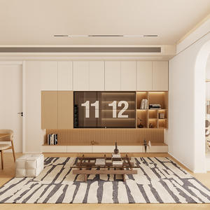 Meuble TV en bois massif, armoire de rangement modulaire pour salon avec intégration murale, mobilier pour toute la maison - Product Image 2