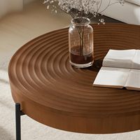 Ensemble de 2 tables basses en bois de ferme modernes, tables gigognes artisanales, finition naturelle, anneau en bois de couleur noyer, meubles de maison