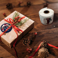 Joyeux Noël, étiquettes rondes autocollantes, 500 pièces/rouleau, autocollants personnalisés pour cadeaux et pâtisseries