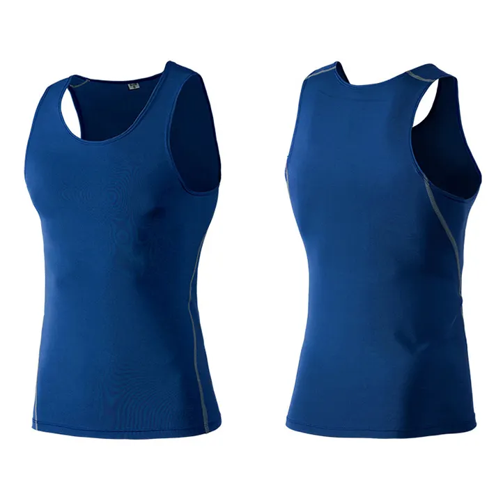 Wholesale Gym Singlet Tank Top Running Sleeveless t Shirt Solid Sports Vest Mens