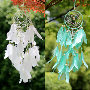 Abalorio indio para decoración del hogar, suministros de <span class=keywords><strong>atrapasueños</strong></span> hechos a mano, artesanías de plumas multicolores, <span class=keywords><strong>atrapasueños</strong></span> - Product Image 1