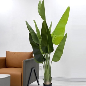 Décoration de verdure tropicale en forme de palmier du <span class=keywords><strong>voyageur</strong></span>, feuilles de bananier artificielles, bonsaï, plante artificielle - Product Image 1