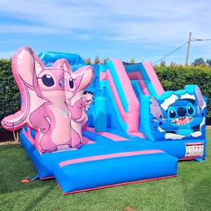Castillo Inflable Stitch para Niños, Tobogán Azul, Combo de Castillo Inflable de PVC, Jumper HUAAOTOYS con Certificación CE, 5m X 5m, 3 Años de Garantía - Product Image 1