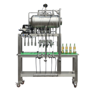 Machine de remplissage et de capsulage semi-automatique isobare JSIFC4-4 2-en-1 pour bière, 4 têtes, remplisseur à contre-pression pour bouteilles en plastique, 220V PLC - Product Image 3