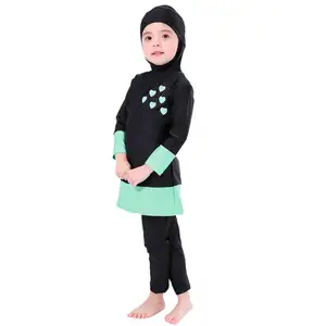 Mädchen Muslim Badeanzug Schatz Top Hose Full Coverage Bade bekleidung Islamic Cap Swimming Burkini Badeanzug