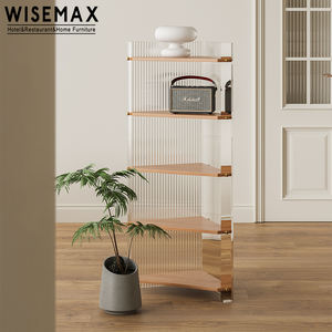 WISEMAX FURNITURE Modern Luxury living room Wall scaffalature triangolari storage glass wood frame side cabinet per uso domestico - Product Image 6