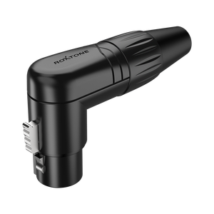 ROXTONE-Connecteur XLR femelle RX3RFP-<span class=keywords><strong>BG</strong></span> 3 pôles à angle droit, boîtier nickelé/boîtier <span class=keywords><strong>noir</strong></span>, connecteur XLR femelle 3 broches - Product Image 1