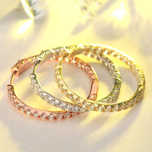 Perhiasan Kustom RINNTIN ODM Logo Perak Sterling 925 Gelang Kalung Cincin Anting Cocok untuk Wanita Modis - Product Image 6