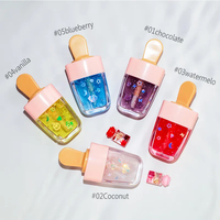 Huile à lèvres hydratante en tubes, gloss à lèvres effet crème glacée, à paillettes pastèque, végétalien, mignon, marque privée, pour enfants, fournisseur d'usine