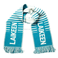Promotion Custom Design Acryl gestrickt gewebt Jacquard Weave Schal Doppels ch ichten Schall dämpfer Fußball Fußball Fan Schal