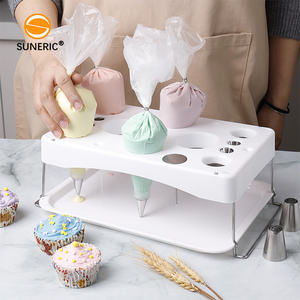 Outils de pâtisserie bricolage pliable fait maison décoration de gâteau glaçage pratique sac <span class=keywords><strong>à</strong></span> <span class=keywords><strong>douille</strong></span> <span class=keywords><strong>support</strong></span> plateau porte-sac <span class=keywords><strong>à</strong></span> pâtisserie - Product Image 1