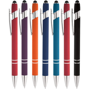Promotional Plastic Ballpoint for <b>Pen</b> with Soft Rubber Touch Screen Tip Custom Logo 0.5mm Tip Office & School Use - Product Image 2