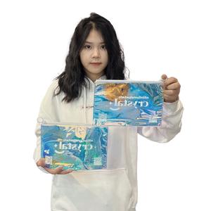 주문제작 로고 소량 제작 투명 PVC 홀로그램 PVC 화장품 가방 오거나이저 파우치 홀로그램 투명 화장품 메이크업 백 - Product Image 2