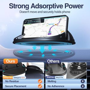 Soporte de silicona para teléfono móvil para salpicadero de coche, alfombrilla antideslizante sin imán ni residuos, lavable y reutilizable, soporte universal para escritorio - Product Image 2