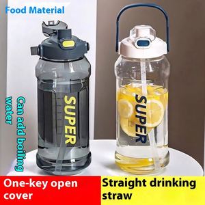 Botella de Agua Deportiva Motivacional de 2L, Tritán sin BPA, 1 Galón, con Pajita para Beber Directo, Marcador de Tiempo, Botella Pequeña de Plástico - Product Image 2