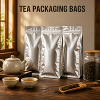 Sachets d'emballage pour thé en feuille métallisée personnalisés - Sachet stand-up anti-humidité avec soufflet, qualité alimentaire