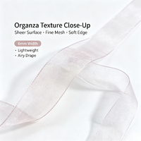 Ruban en organza de 6 mm, ruban en mousseline transparente pour bouquet de fleurs, emballage cadeau, bricolage, nœuds pour cheveux, décoration de mariage, vente en gros