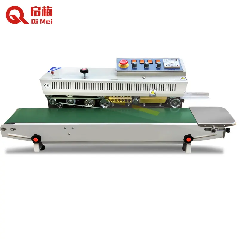 Desktop Continue Band Sealer Machine Voor Voedselverpakking Vlees Verpakking