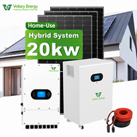 Sistema Solar Híbrido de 20 kW, Paneles Solares Monocristalinos de Silicio MPPT, Kit de Sistema de Paneles Solares Fuera de la Red con Batería de Iones de Litio