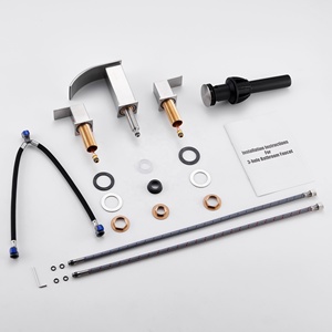 Grifos de lavabo AOWE de <span class=keywords><strong>3</strong></span> orificios con acabado cepillado, doble manija, montaje en cubierta, 8 pulgadas de separación, acero inoxidable 304, cerámica, modernos, 5 años de garantía, para dormitorio - Product Image 5