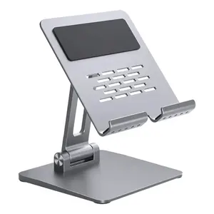 Pemegang meja Tablet dengan desain lucu soket telepon grosir kualitas tinggi aluminium warna abu-abu