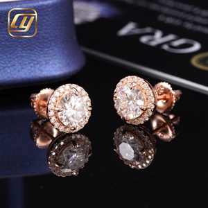 Boucles d'oreilles pendantes en argent sterling S925 avec moissanite scintillante, motif halo rond, bijoux pour femme - Product Image 6