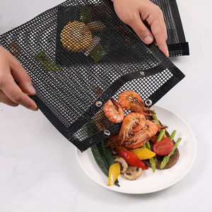 Stock Available Reusable Non-Stick BBQ <b>Mesh</b> <b>Grill</b> Bags & Mats (Black/Gold Customizable Sizes) - Product Image 4