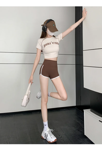 กางเกงขาสั้นผู้หญิงรุ่นใหม่ปี 2025 กางเกงออกกำลังกายแบบไร้ตะเข็บเนื้อผ้าบางเบาสำหรับฤดูร้อน กางเกงเลกกิ้งฟิตเนสสีตัดกัน กางเกงนิรภัยสำหรับผู้หญิง - Product Image 2