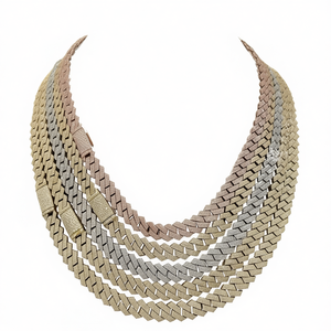 Collar de Cadena Cubana Shraman Diamond de 12 mm, Plata de Ley 925, Chapado en Oro Rosa de 18K, Joyería de Moda Unisex, Regalo - Product Image 1