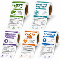 Étiquette autocollante en rouleau pour compléments alimentaires ECO, pour l'emballage des bouteilles de vitamines et de minéraux