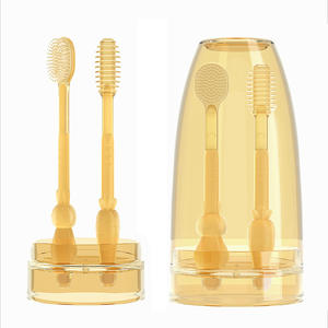 Brosse à dents en silicone pour bébé avec tête souple, 2 pièces/ensemble, nettoyage en profondeur, facile à tenir - Product Image 3