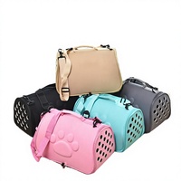 Sac à dos de transport pour animaux de compagnie, pliable, respirant, grande capacité, en tissu EVA, avec fermeture éclair, pour chiens et chats, laisse de sécurité pour les voyages