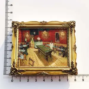 Aimant de cadre de peinture à l'huile de Van Gogh Picasso, aimants de réfrigérateur, résine, arts et artisanat
