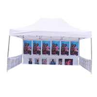 Tente pliante personnalisée à simple couche, type Pop Canopy, Gazebo, pour salons professionnels, avec parois imprimées en couleur et auvents latéraux, pour usage intérieur et en resort