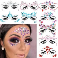 Autocollants de strass en cristal pour le visage, les yeux et le corps, bijoux faciaux pour rave, tatouage temporaire pour festival et fête