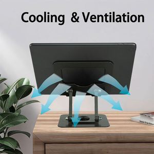 Nouvelle Arrivée 2025 – Supports de tablette noirs réglables et ergonomiques, support de bureau portable rotatif à 360 degrés en acier carbone pour tablettes de 5 à 13 pouces - Product Image 5