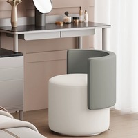 Moderner Kunstleder Schmink tisch Stuhl mit drehbarer Rückenlehne Design Wohnzimmer Schlafzimmer Stuhl Make-up Hocker