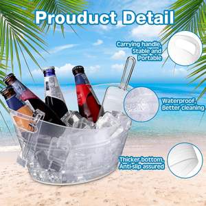 ถังน้ำแข็งชุบโลหะทรงกลมพร้อมที่เปิดขวดและที่จับเบียร์สำหรับงานปาร์ตี้ - Product Image 4