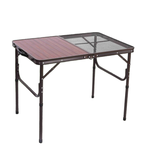 Portable Outdoor Wine Picnic Camping <strong>Table</strong> Set Adjustable Height Aluminum Folding Design Lightweight Metal Construction for - Product Image 1