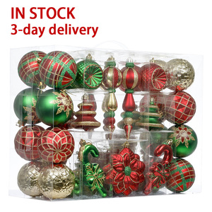 EAGLEGIFTS 30-160mm 108pcs red and green bulk baubles items Christmas Decoration Gifts plastic ball ornaments