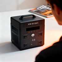 Station d'alimentation portable LiFePO4 1500W avec chargeur solaire MPPT noir