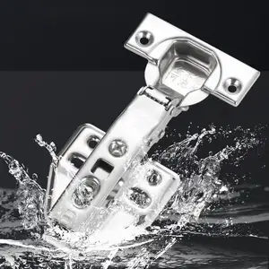 Waterable Silent Buffer Hinge Furniture Accessories Clamped On Soft Closed Hydraulic Furniture Hiding Cabinet Door Hinge