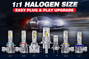 48W Hochleistungs-<span class=keywords><strong>LED</strong></span>-Autolampe mit 6000 <span class=keywords><strong>Lumen</strong></span>, 12V Universal (HB3/HB4/H7/H4/H15/9012), 1:1 Halogen-Größe, Fern-/Abblendlicht-Ersatz - Product Image 2