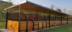 حظائر للفروسية ، كشك خيزران دائم بسطح مطلي بالمسحوق مع أبواب مفصلية سهلة التجميع ، فاخر ومستقر - Product Image 3