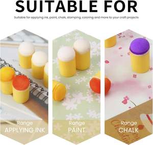 Doigt peinture mur artisanat ensemble 40 pièces mousse éponge tampons dans <span class=keywords><strong>une</strong></span> boîte <span class=keywords><strong>encre</strong></span> pour dessin peinture au doigt pour la créativité <span class=keywords><strong>d</strong></span>écoration de la maison - Product Image 3