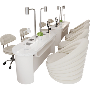 Paquete <span class=keywords><strong>de</strong></span> Muebles para Salón <span class=keywords><strong>de</strong></span> Belleza Maokangyun, <span class=keywords><strong>Mesa</strong></span> <span class=keywords><strong>de</strong></span> Manicura <span class=keywords><strong>de</strong></span> Lujo con Tapizado, Sillas, Superficie <span class=keywords><strong>de</strong></span> Piedra, Metal, Hierro, Moderno y Duradero - Product Image 4